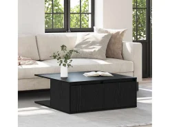 Mesa de Café Roble negro 80 x 80 x 31 cm Madera contrachapada