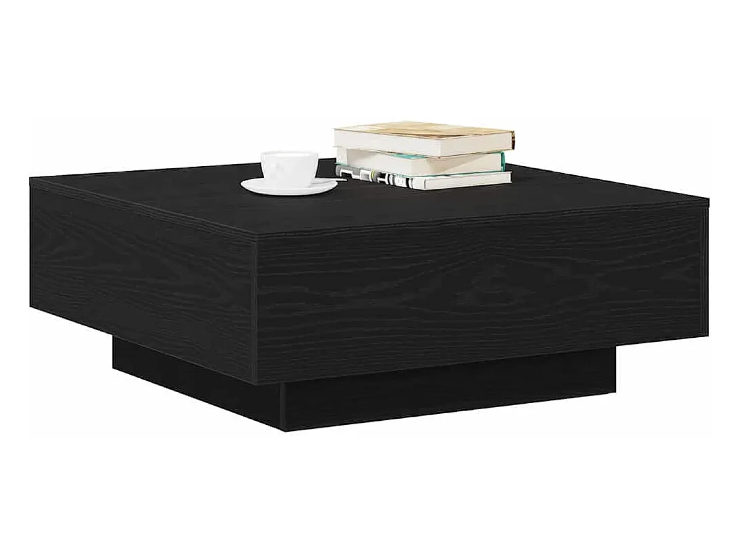 Mesa de Café Roble negro 80 x 80 x 31 cm Madera contrachapada