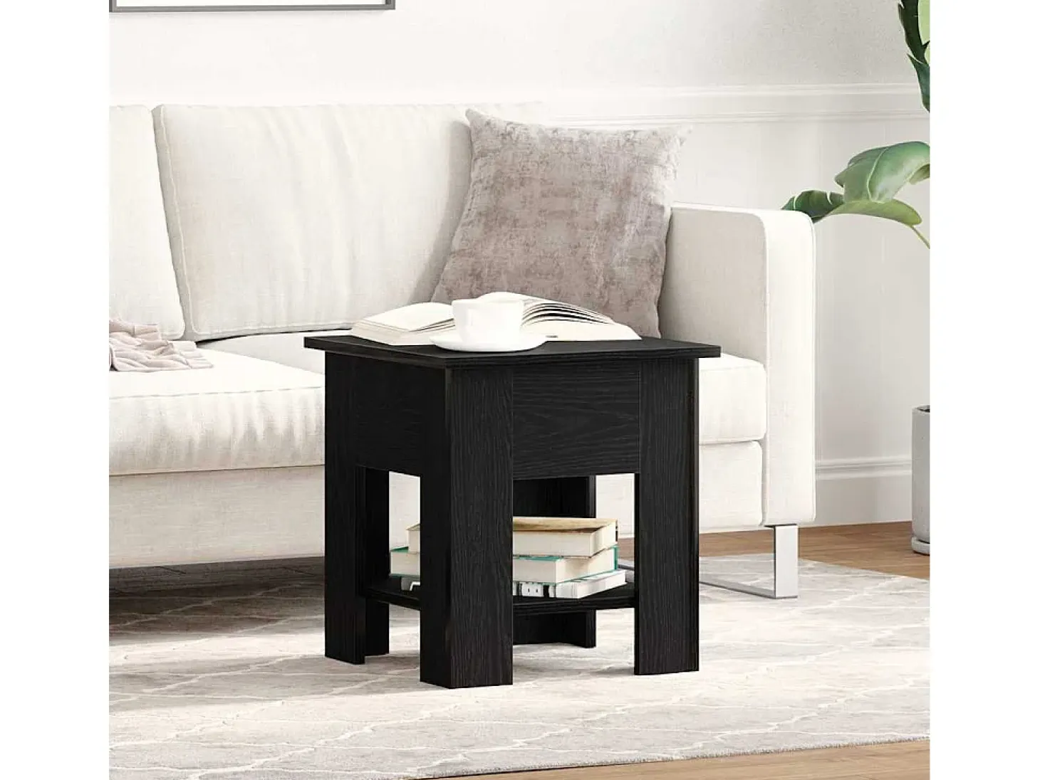 Mesa de Café Roble negro 40 x 40 x 42 cm Madera contrachapada
