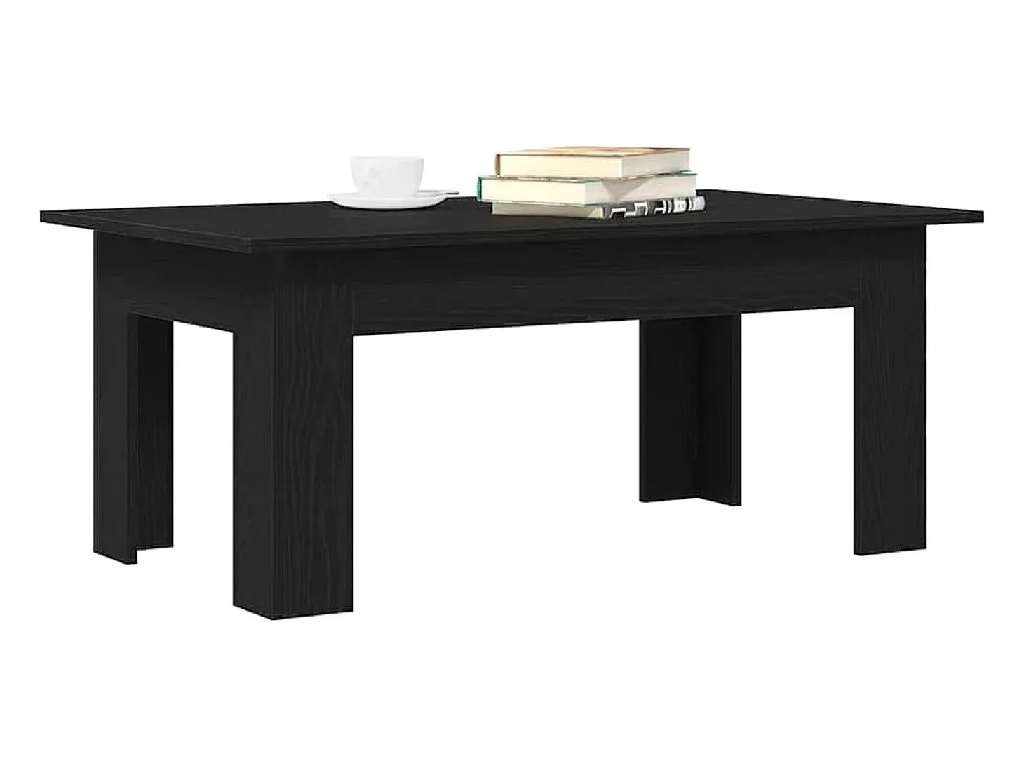 Mesa de Café Roble negro 100 x 60 x 42 cm Madera contrachapada