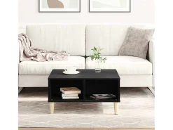 Mesa de Café Roble negro 60 x 60 x 30 cm Madera contrachapada