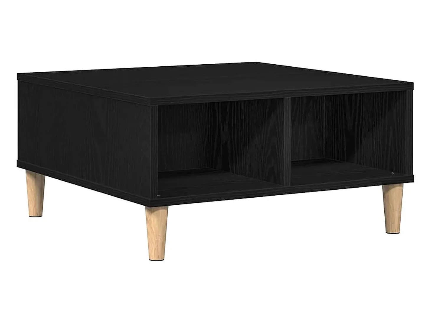 Mesa de Café Roble negro 60 x 60 x 30 cm Madera contrachapada