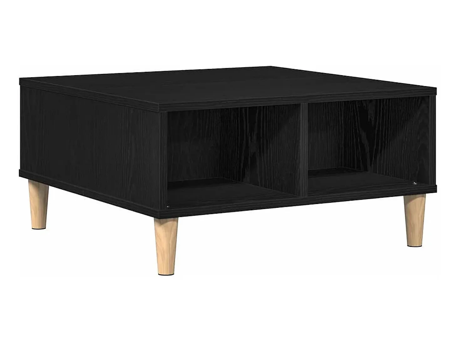 Mesa de Café Roble negro 60 x 60 x 30 cm Madera contrachapada