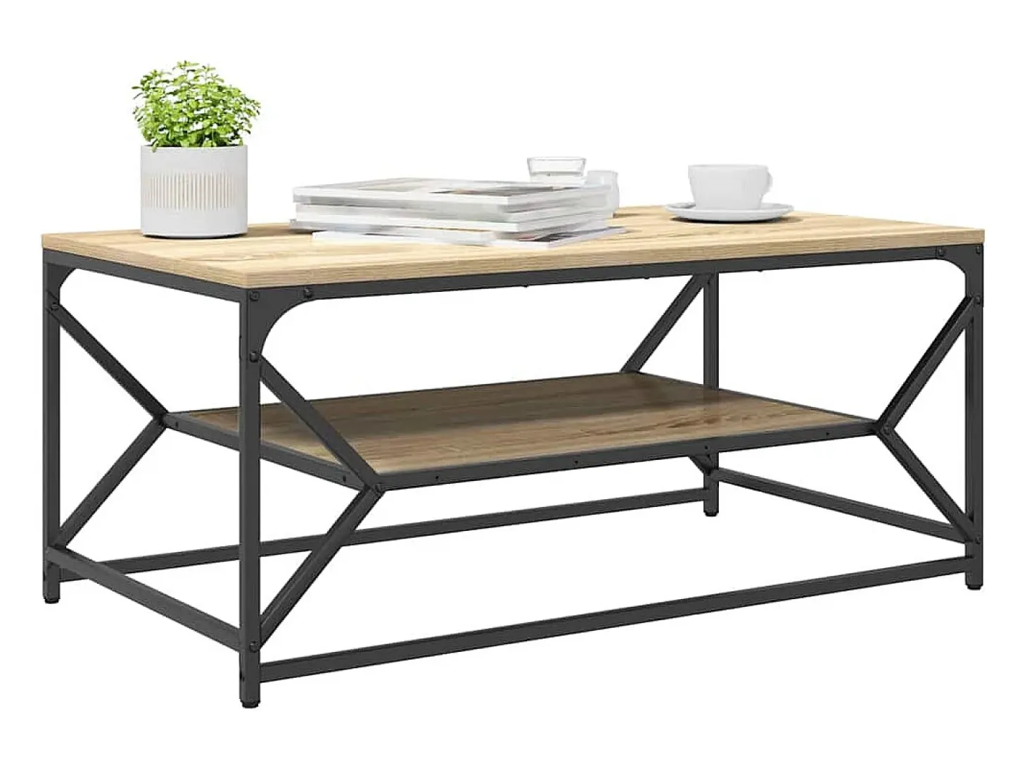Mesa de Café Roble Sonoma 90 x 50 x 40 cm