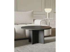 Mesa de centro - redonda 76x76 cm - efecto madera fresno Portland - OVO