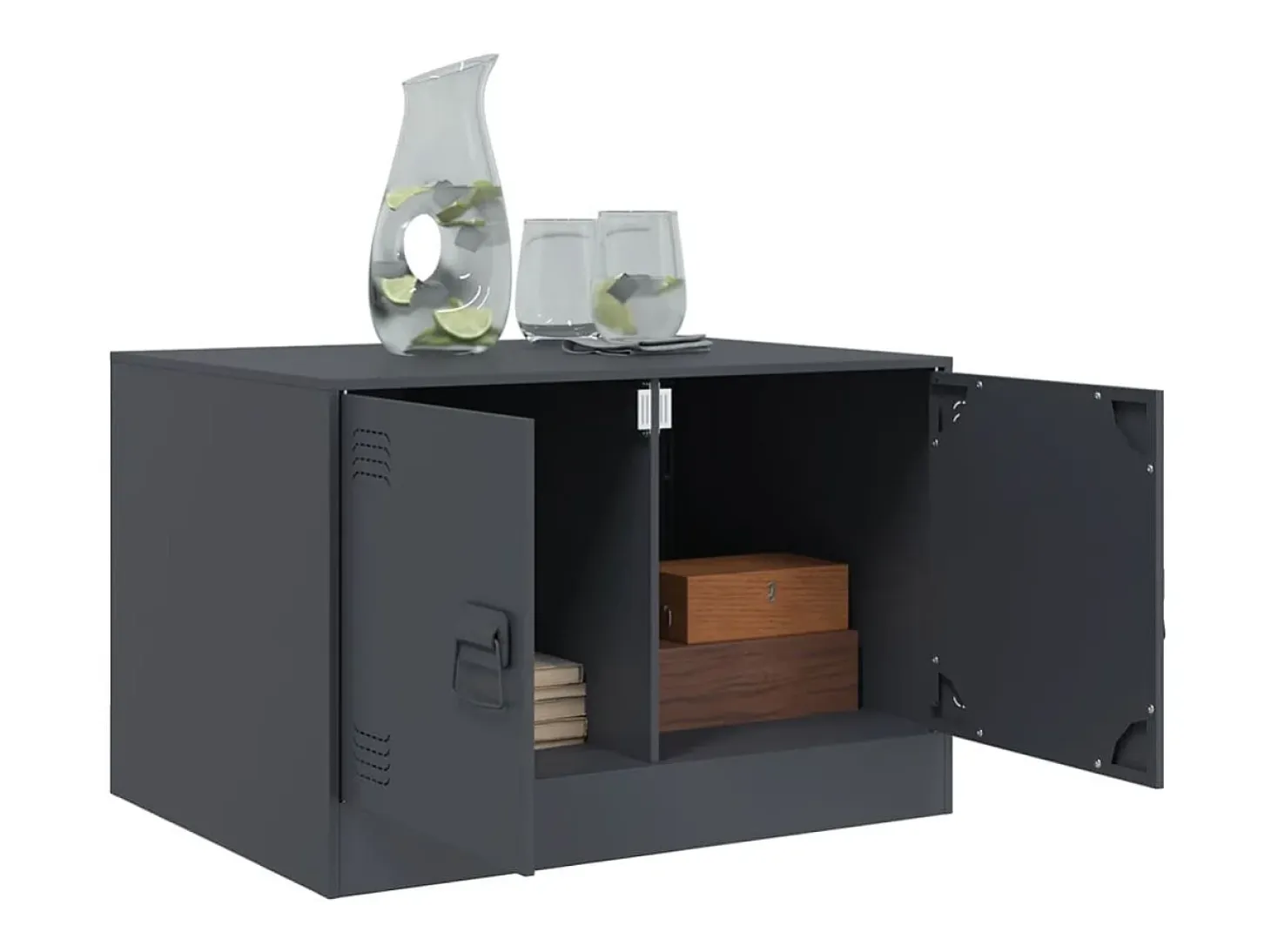 Mesa de centro acero gris antracita 67x50x44 cm