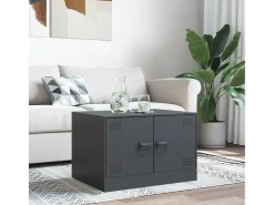 Mesa de centro acero gris antracita 67x50x44 cm