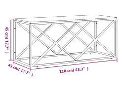 Mesa de centro acero inoxidable y madera maciza reciclada