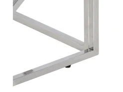 Mesa de centro acero inox plateado y madera maciza reciclada