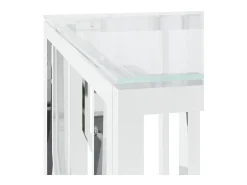 Mesa de centro acero inoxidable y vidrio 110x45x45 cm ES24003