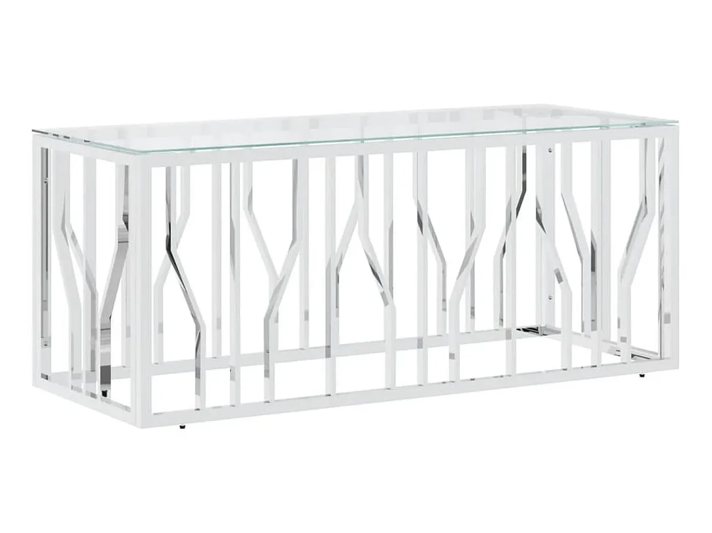 Mesa de centro acero inoxidable y vidrio 110x45x45 cm ES24003