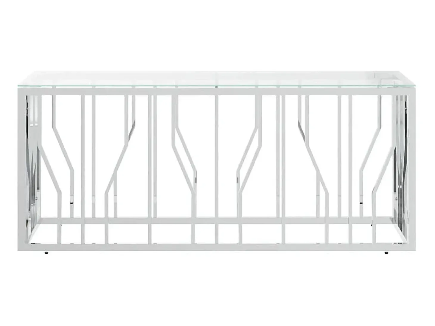 Mesa de centro acero inoxidable y vidrio 110x45x45 cm ES24003