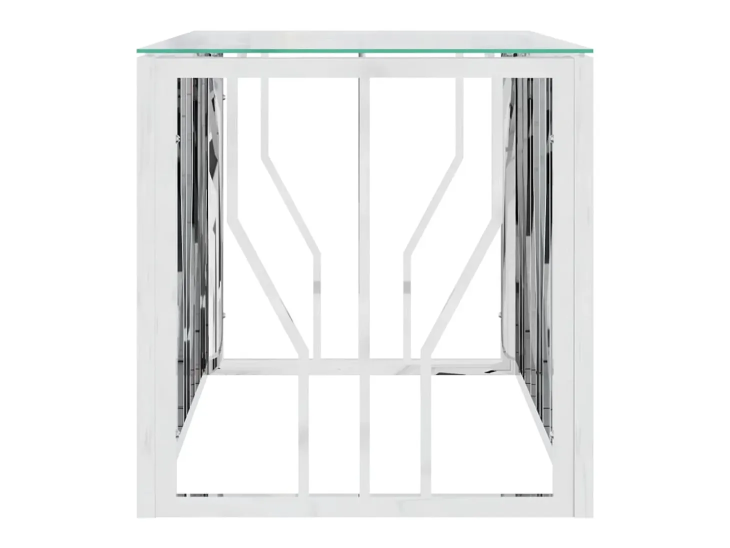 Mesa de centro acero inoxidable y vidrio 110x45x45 cm ES24003
