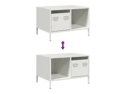 Mesa de centro acero laminado en frío blanco 68,5x50x43,5 cm