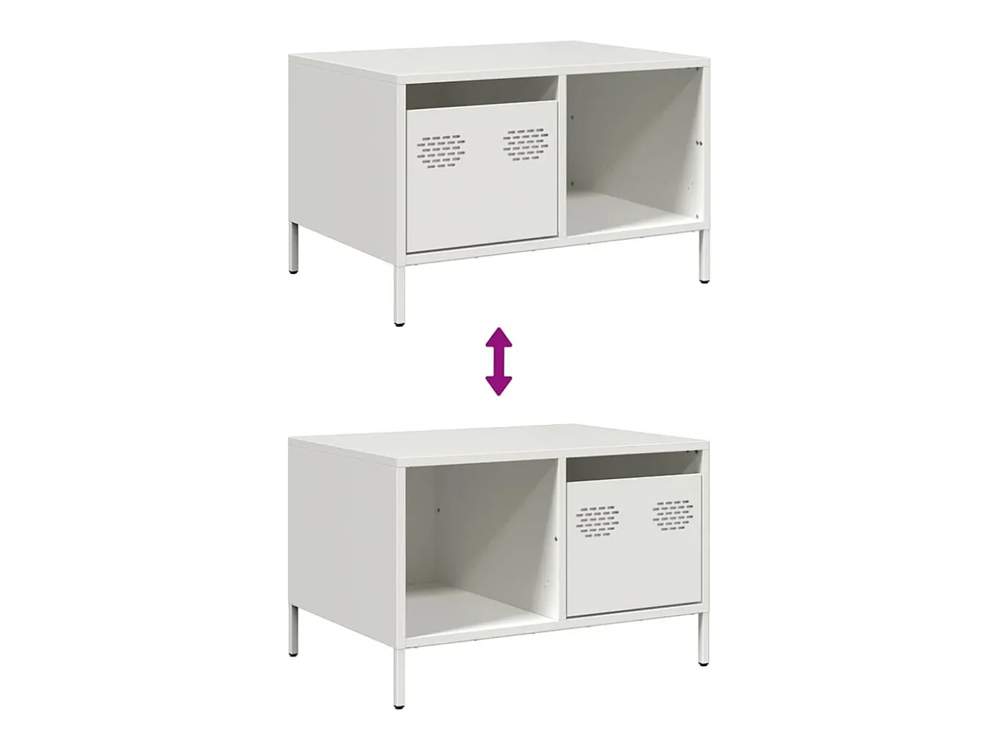 Mesa de centro acero laminado en frío blanco 68,5x50x43,5 cm
