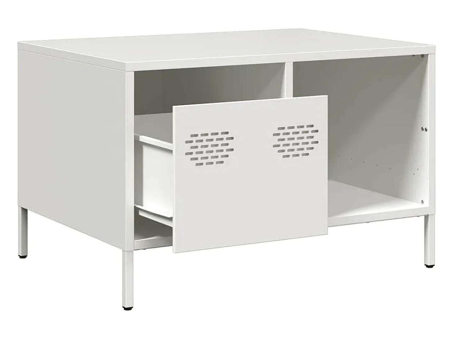 Mesa de centro acero laminado en frío blanco 68,5x50x43,5 cm