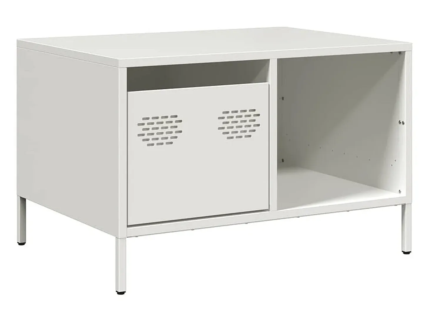 Mesa de centro acero laminado en frío blanco 68,5x50x43,5 cm