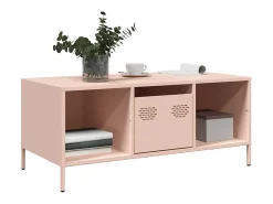 Mesa de centro acero laminado en frío rosa 101,5x50x43,5 cm