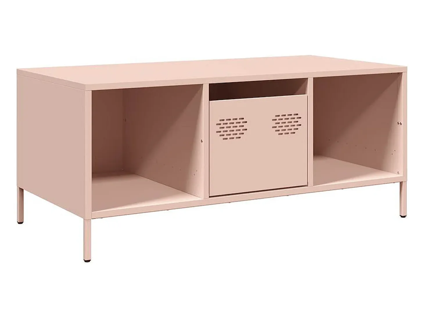 Mesa de centro acero laminado en frío rosa 101,5x50x43,5 cm