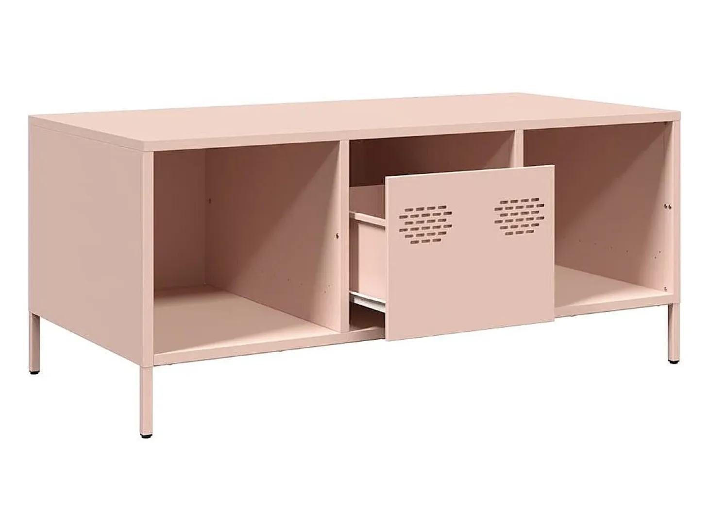 Mesa de centro acero laminado en frío rosa 101,5x50x43,5 cm
