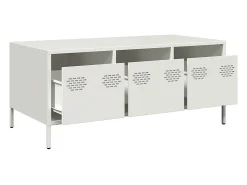 Mesa de centro acero laminado en frío blanco 101,5x50x43,5 cm