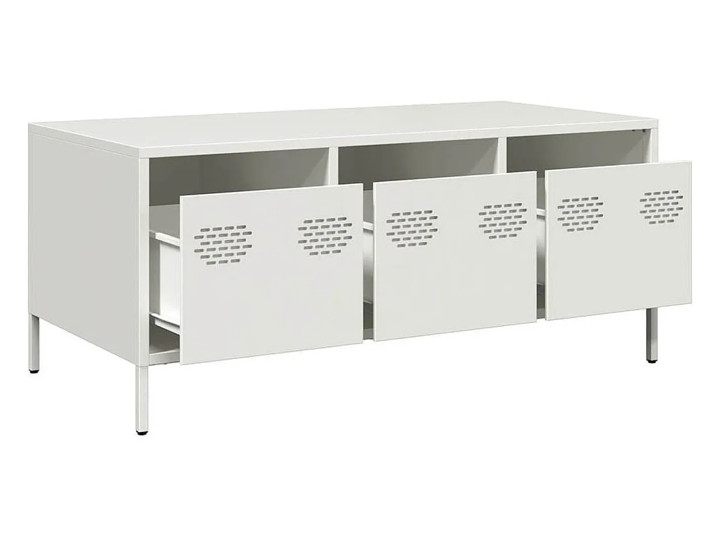 Mesa de centro acero laminado en frío blanco 101,5x50x43,5 cm