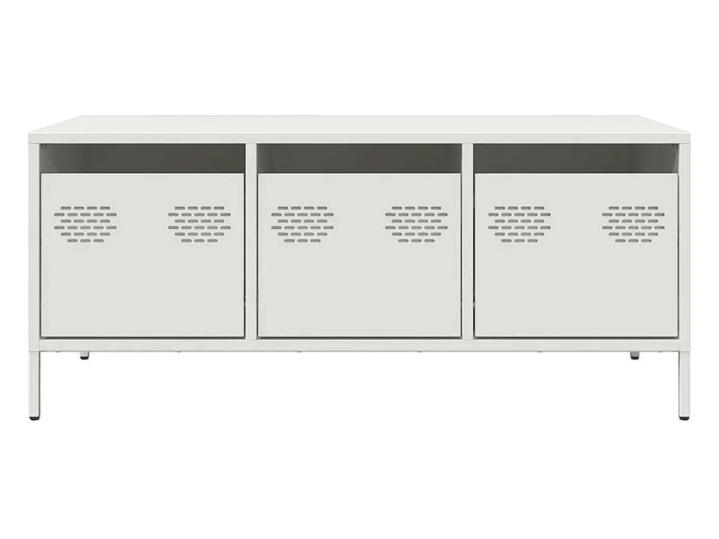 Mesa de centro acero laminado en frío blanco 101,5x50x43,5 cm