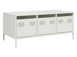 Mesa de centro acero laminado en frío blanco 101,5x50x43,5 cm