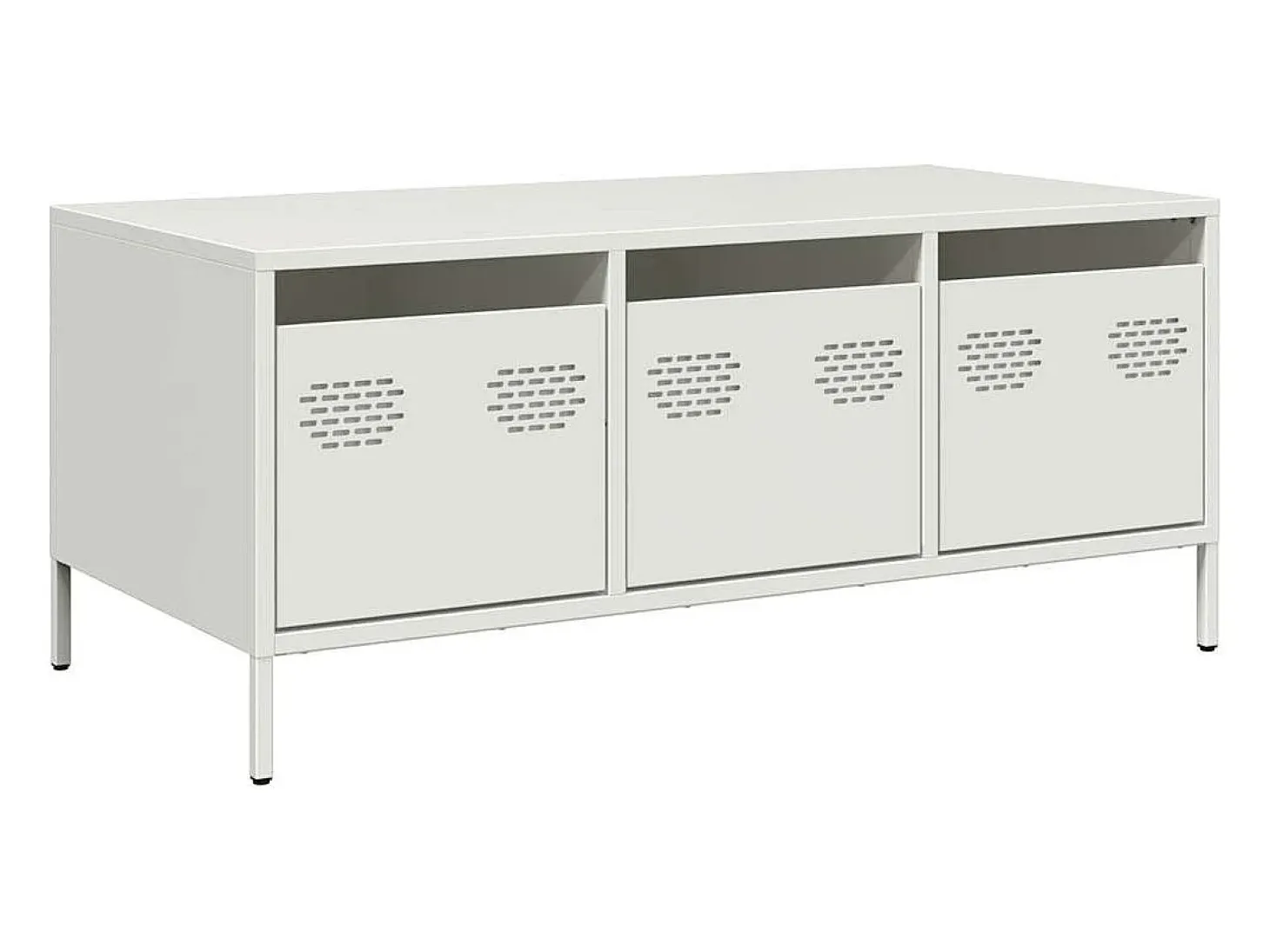 Mesa de centro acero laminado en frío blanco 101,5x50x43,5 cm