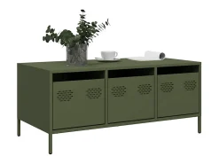 Mesa de centro acero laminado frío verde oliva 101,5x50x43,5 cm