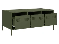 Mesa de centro acero laminado frío verde oliva 101,5x50x43,5 cm