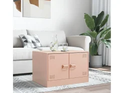 Mesa de centro acero rosa 67x50x44 cm