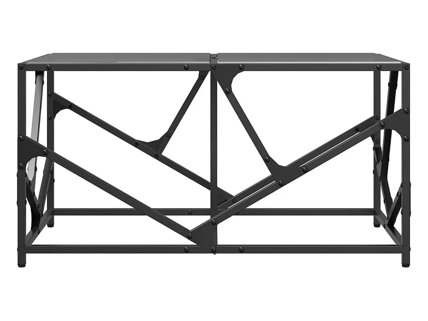 Mesa de centro acero superficie de vidrio negra 78,5x40x41cm