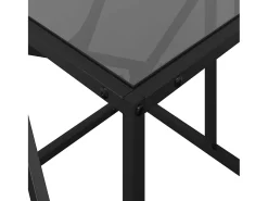 Mesa de centro acero superficie de vidrio negra 78,5x40x41cm