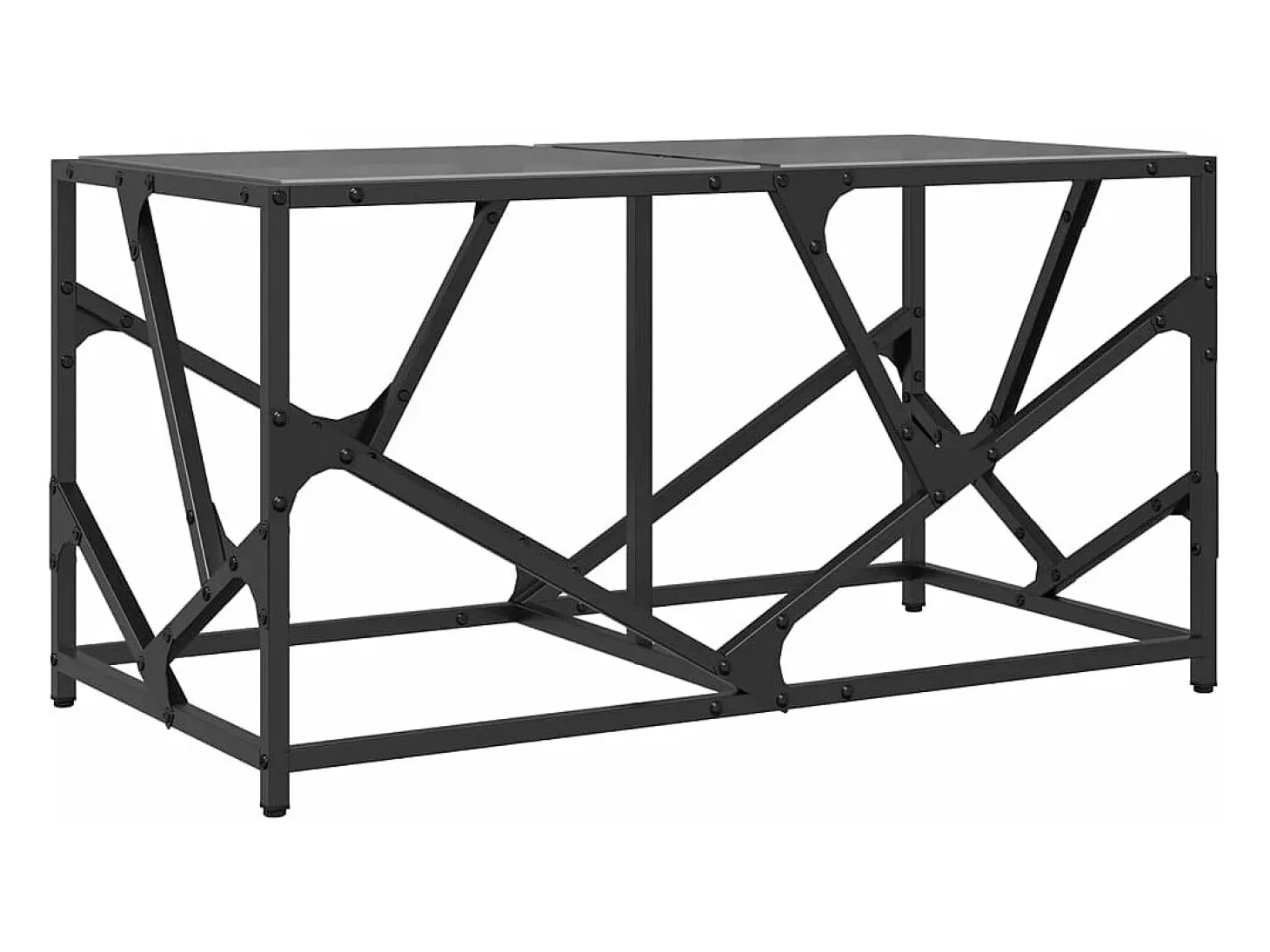 Mesa de centro acero superficie de vidrio negra 78,5x40x41cm
