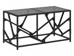 Mesa de centro acero superficie de vidrio negra 78,5x40x41cm