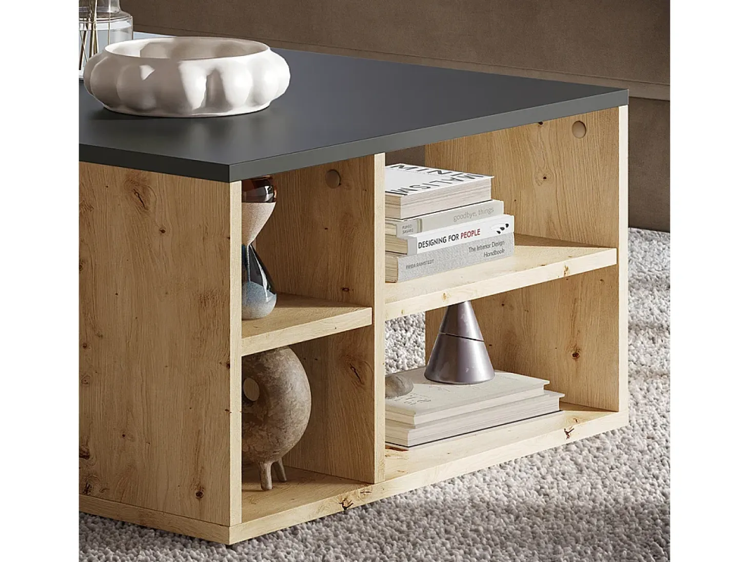 Mesa de centro antracita 90x60x33.6 danny