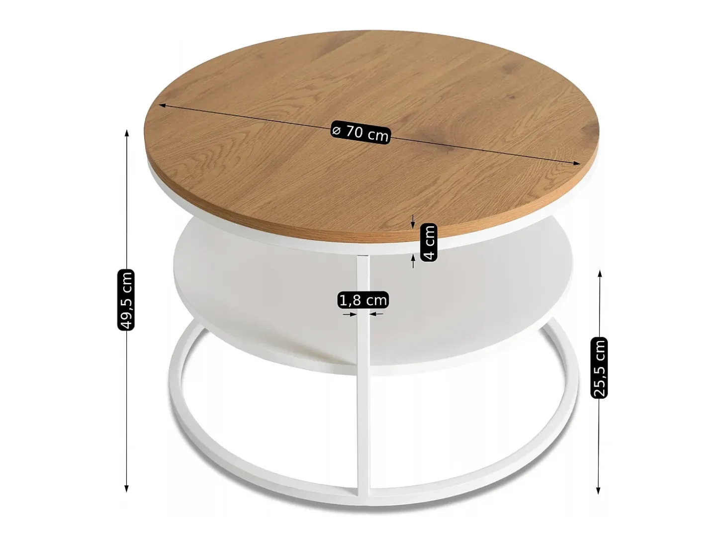 Mesa de centro Best Roble / Blanco