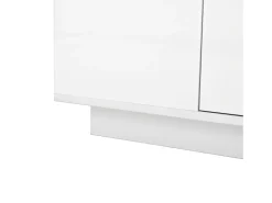 Mesa de centro blanca - Mesa de centro con iluminación LED y 2 cajones - tapa de cristal