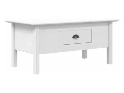 Mesa de centro BODO madera maciza de pino blanco 100x55x45 cm