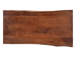 Mesa de centro borde natural madera maciza acacia 115x60x40 cm
