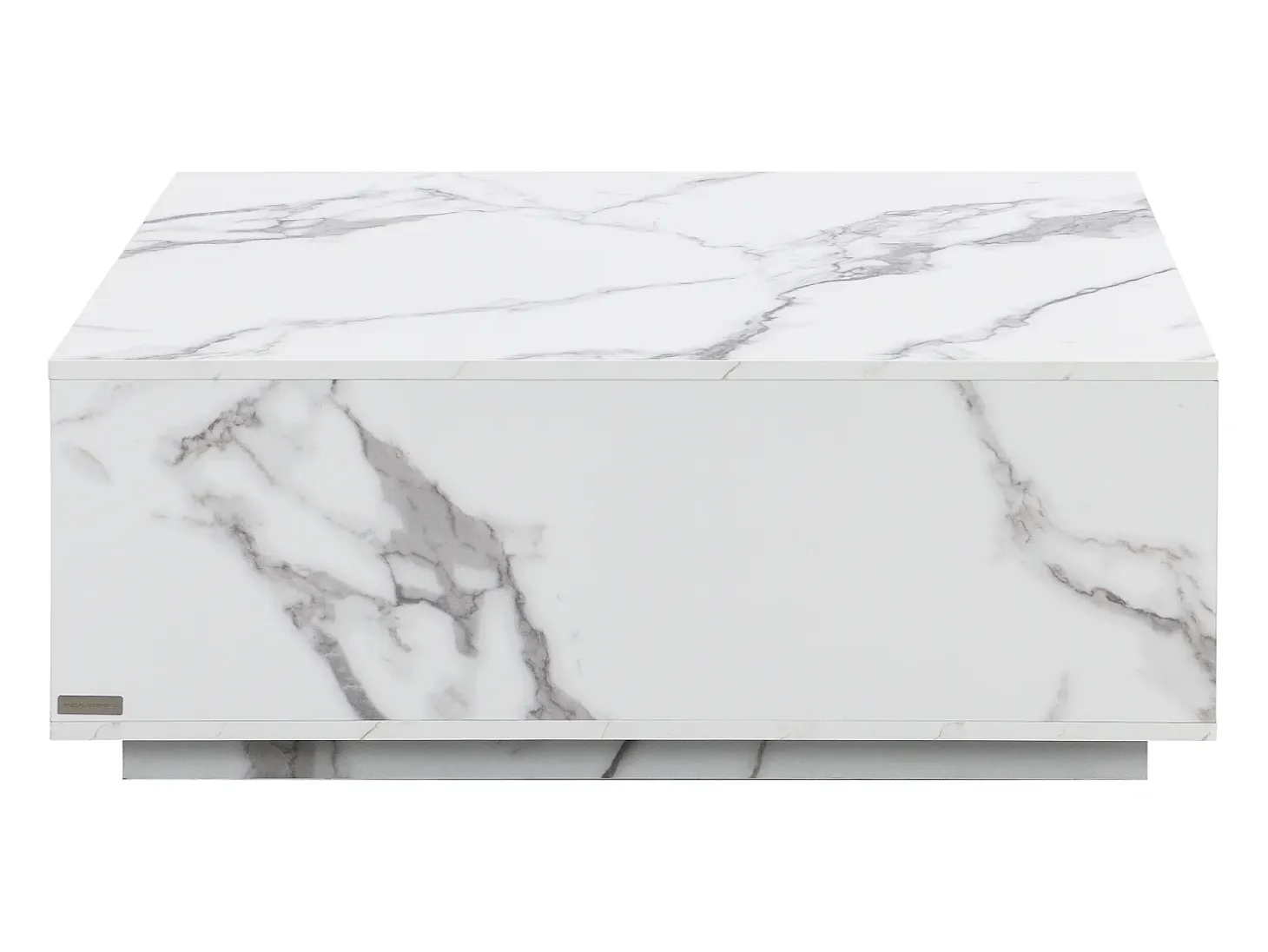 Mesa de centro con 2 cajones en MDF - Efecto mármol blanco - ANTRIM by Pascal Morabito