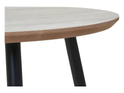Mesa de centro con aspecto travertino y patas negras, Ø 55 x 45 cm