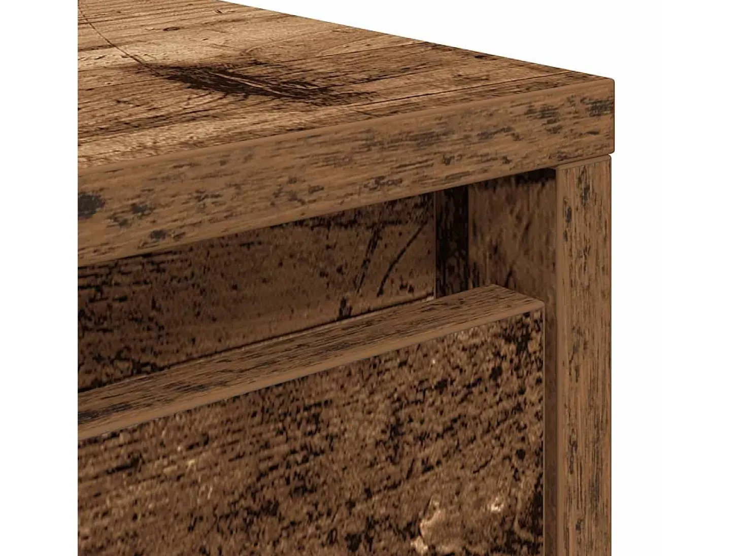 Mesa de centro con cajones madera vieja 100x100x40 cm