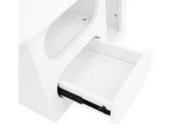 Mesa de centro con cajones - 97 x 45 x 43,5 cm - en forma de nube con espacio de almacenamiento - aglomerado - blanco