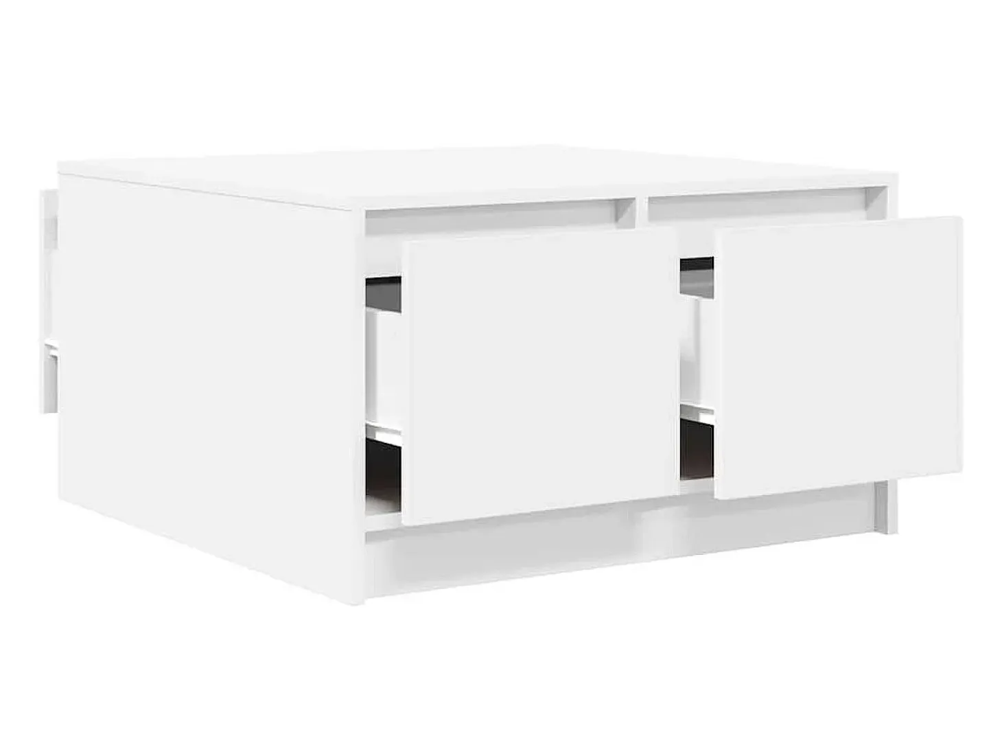 Mesa de centro con cajones blanca 70,5x70x40 cm