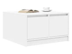 Mesa de centro con cajones blanca 70,5x70x40 cm