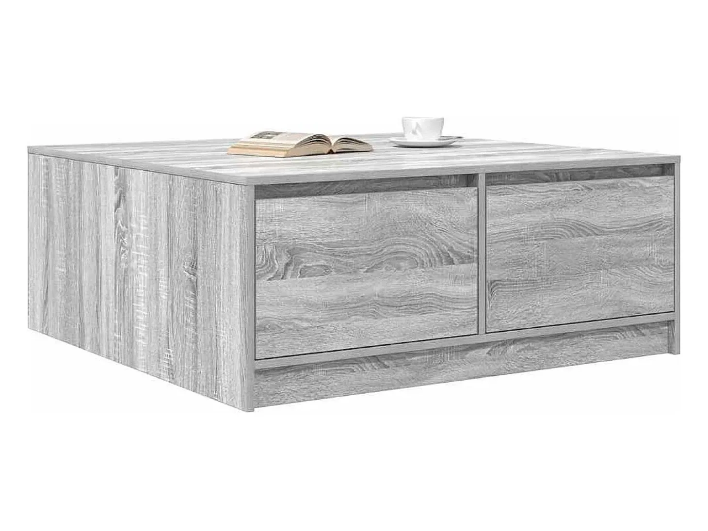 Mesa de centro con cajones Sonoma gris 100x100x40 cm