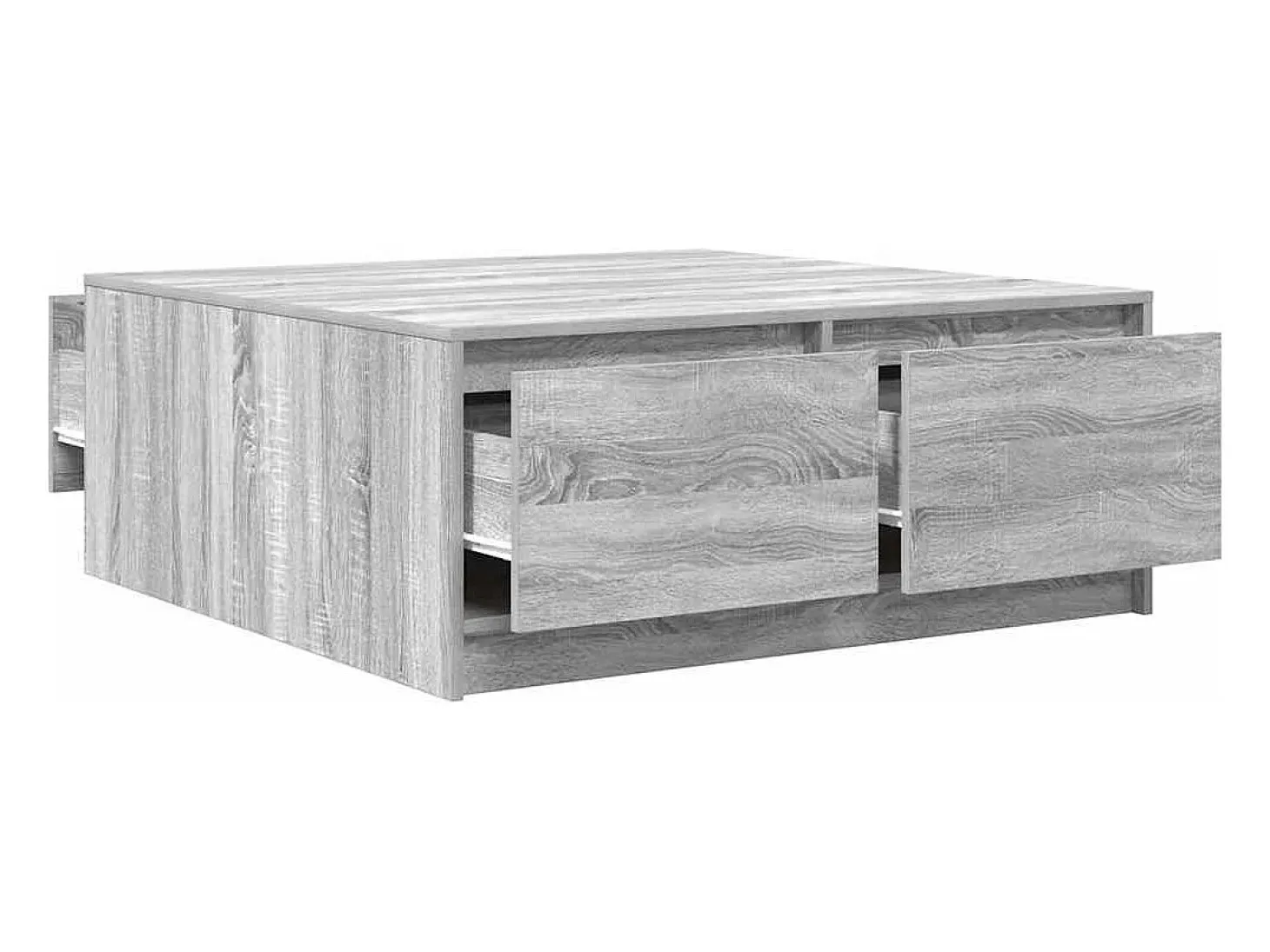 Mesa de centro con cajones Sonoma gris 100x100x40 cm