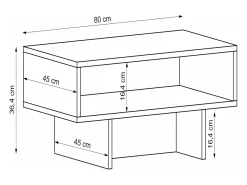 Mesa de centro con espacio de almacenamiento 36,4 x 80 x 45 cm blanco/antracita 03_0008468
